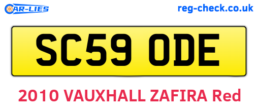 SC59ODE are the vehicle registration plates.