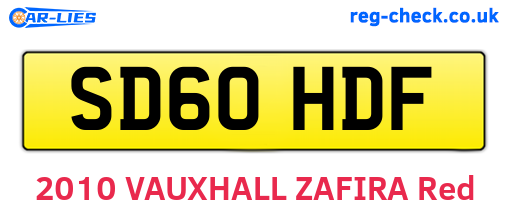 SD60HDF are the vehicle registration plates.