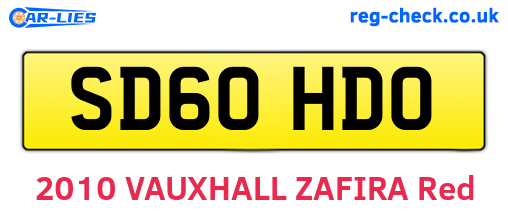 SD60HDO are the vehicle registration plates.