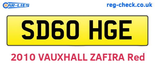 SD60HGE are the vehicle registration plates.