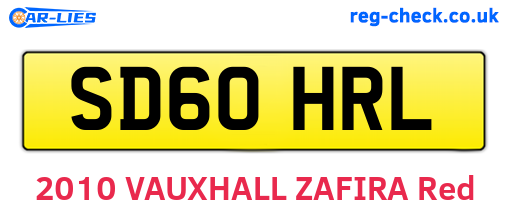 SD60HRL are the vehicle registration plates.