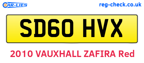 SD60HVX are the vehicle registration plates.