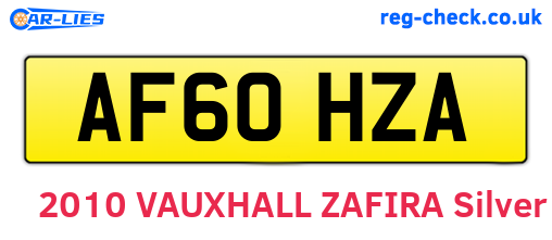 AF60HZA are the vehicle registration plates.