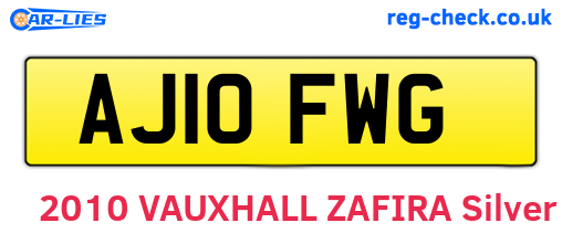 AJ10FWG are the vehicle registration plates.