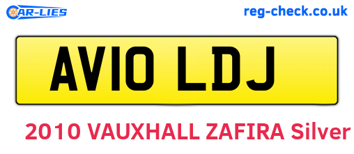 AV10LDJ are the vehicle registration plates.