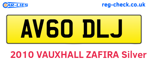 AV60DLJ are the vehicle registration plates.
