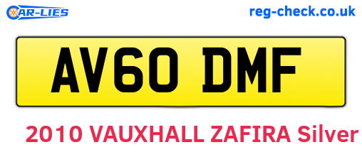 AV60DMF are the vehicle registration plates.