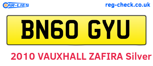 BN60GYU are the vehicle registration plates.