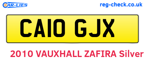 CA10GJX are the vehicle registration plates.