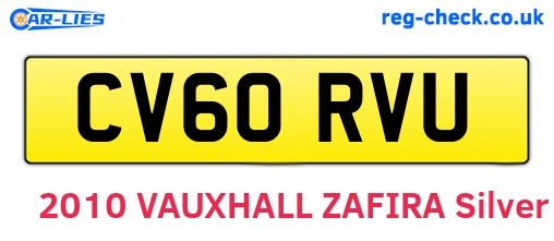 CV60RVU are the vehicle registration plates.