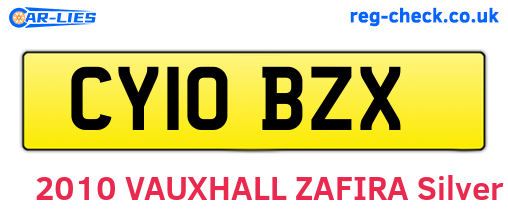 CY10BZX are the vehicle registration plates.