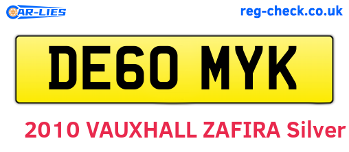 DE60MYK are the vehicle registration plates.