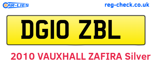 DG10ZBL are the vehicle registration plates.