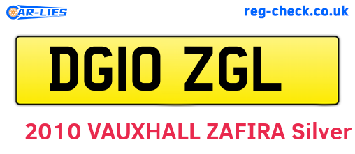 DG10ZGL are the vehicle registration plates.