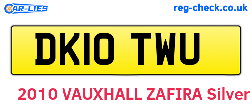 DK10TWU are the vehicle registration plates.