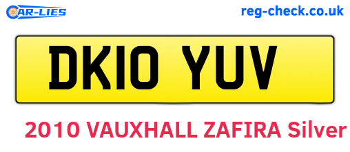 DK10YUV are the vehicle registration plates.