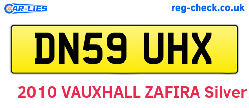 DN59UHX are the vehicle registration plates.