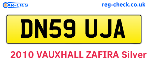 DN59UJA are the vehicle registration plates.