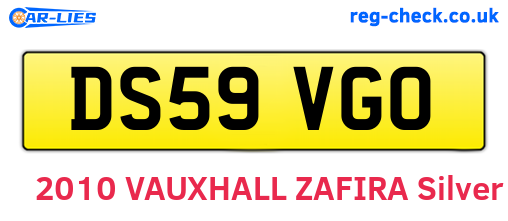 DS59VGO are the vehicle registration plates.