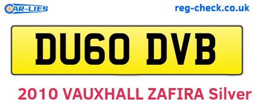 DU60DVB are the vehicle registration plates.