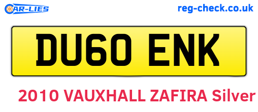 DU60ENK are the vehicle registration plates.