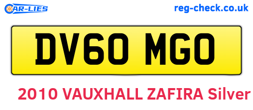DV60MGO are the vehicle registration plates.