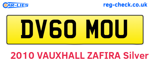 DV60MOU are the vehicle registration plates.
