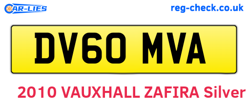 DV60MVA are the vehicle registration plates.