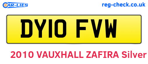 DY10FVW are the vehicle registration plates.