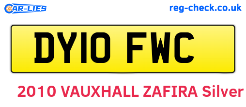 DY10FWC are the vehicle registration plates.