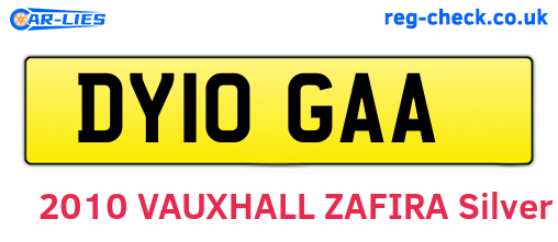 DY10GAA are the vehicle registration plates.