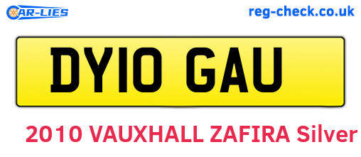DY10GAU are the vehicle registration plates.