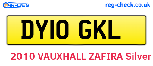 DY10GKL are the vehicle registration plates.