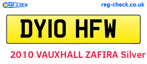 DY10HFW are the vehicle registration plates.
