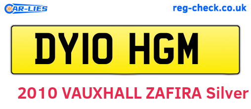 DY10HGM are the vehicle registration plates.