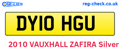 DY10HGU are the vehicle registration plates.