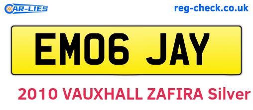 EM06JAY are the vehicle registration plates.