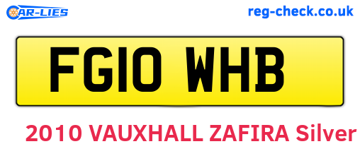 FG10WHB are the vehicle registration plates.