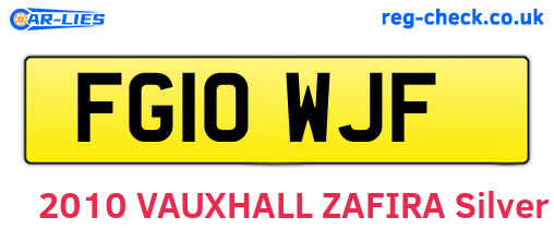 FG10WJF are the vehicle registration plates.