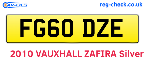 FG60DZE are the vehicle registration plates.