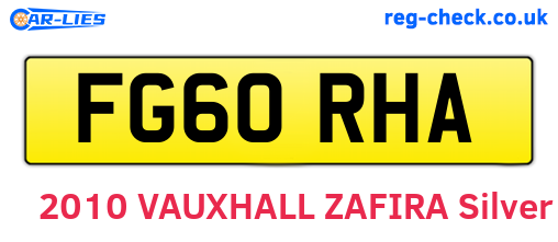 FG60RHA are the vehicle registration plates.