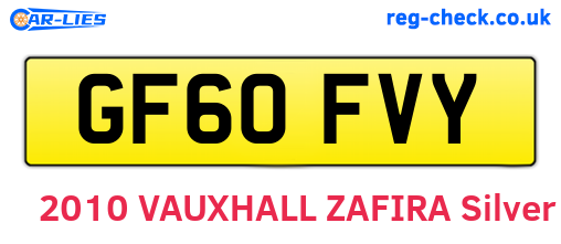GF60FVY are the vehicle registration plates.