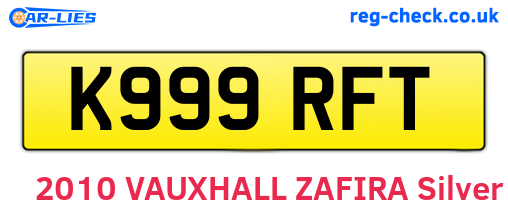 K999RFT are the vehicle registration plates.