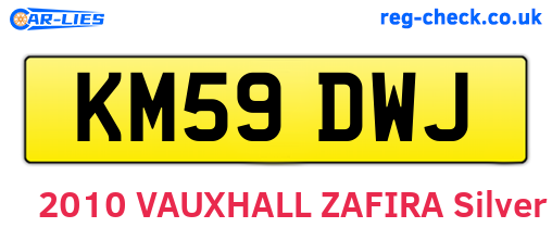 KM59DWJ are the vehicle registration plates.