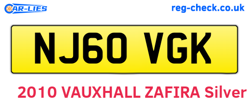 NJ60VGK are the vehicle registration plates.