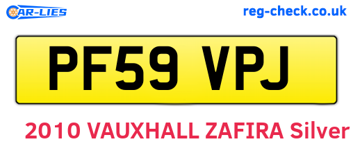PF59VPJ are the vehicle registration plates.
