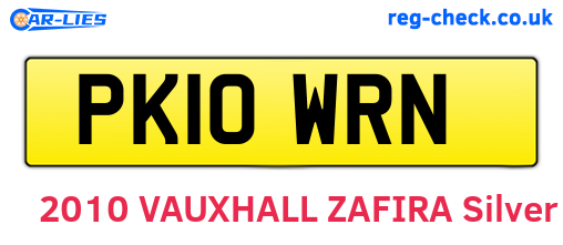 PK10WRN are the vehicle registration plates.