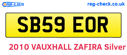 SB59EOR are the vehicle registration plates.