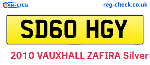 SD60HGY are the vehicle registration plates.