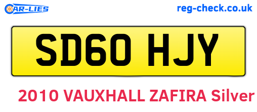SD60HJY are the vehicle registration plates.